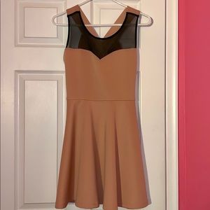 Blush Mesh Top CrissCross Skater Dress